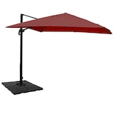 thumbnail of Zweefparasol HWC-A96, parasol, 3x4m (Ø5m) polyester/aluminium 26kg ~ bordeaux met voet