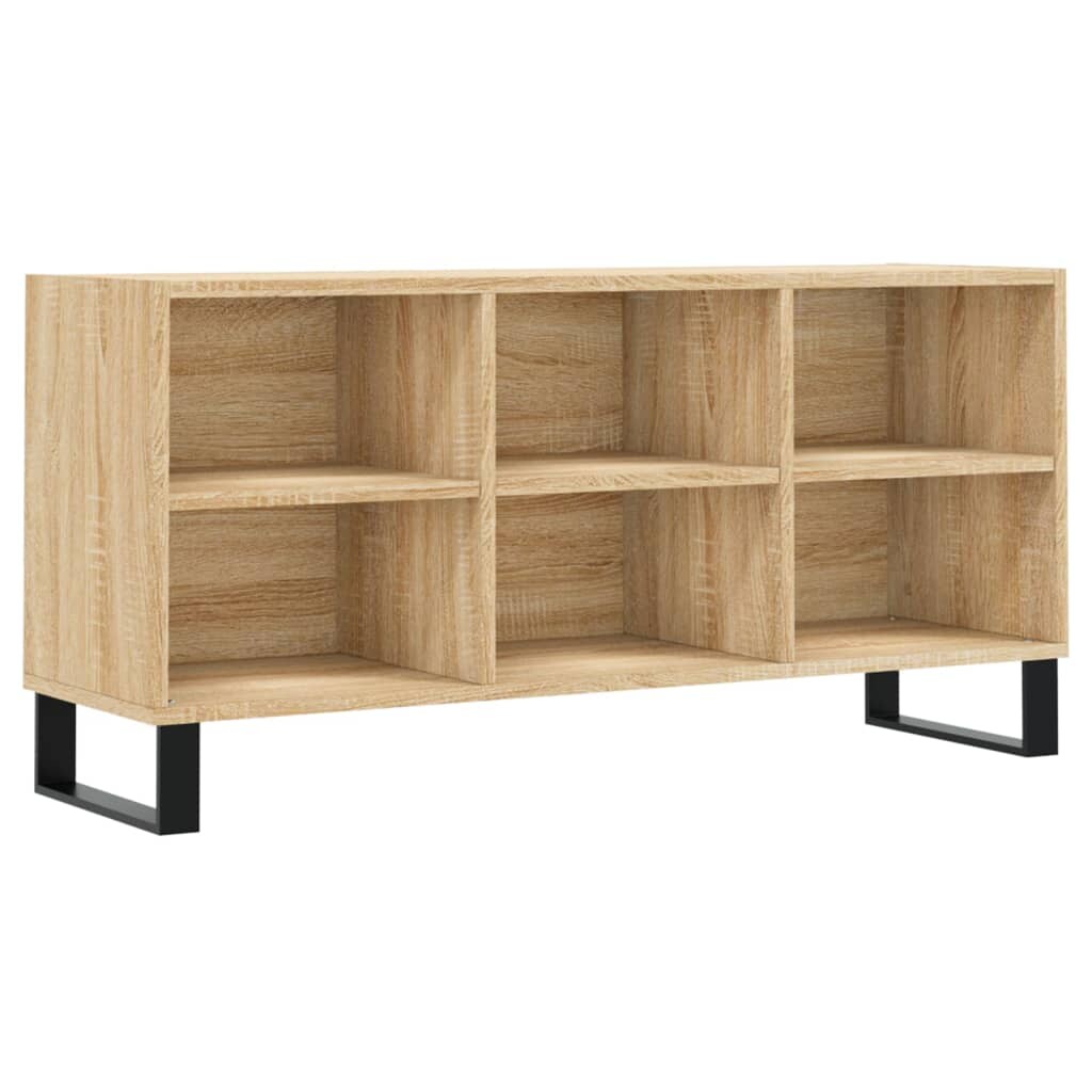 Helloshop26 - Meuble TV multimédia étagère télévision buffet téléviseur salle à manger salon chambre chêne sonoma 103,5 x 30 x 50 cm 02_0027455
