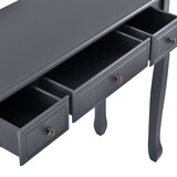thumbnail of Helloshop26 - Mesa de consola para hall de entrada ou sala de estar com 3 gavetas MDF pés de pinho 100 cm cinza escuro 03_0004178