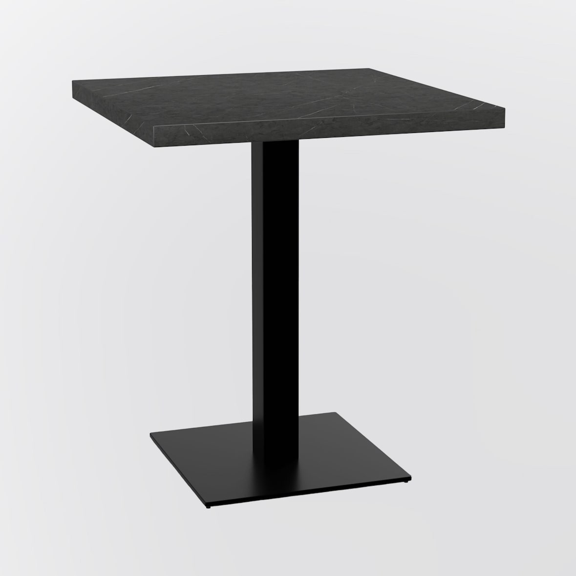 Bistrotisch 70x70 cm | D4878 LV Marmor Dunkel |  Gusseisen Gestell