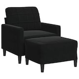 thumbnail of vidaXL Sessel mit Hocker Schwarz 60 cm Samt