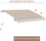 thumbnail of Toldo Manual Plegable de Aluminio con Manivela Terraza Balcón 395x245 cm Beige