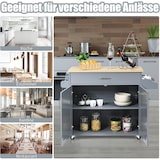 thumbnail of COSTWAY Carrito de cocina con portatoallas y tabla de especias, isla de cocina con cajón y estante ajustable en altura