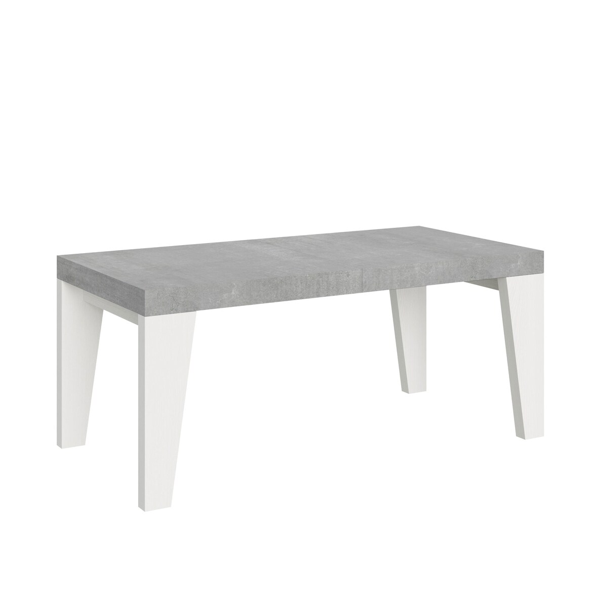 Tavolo allungabile 90x180/440 cm Naxy Mix piano Cemento - gambe Bianco Frassino