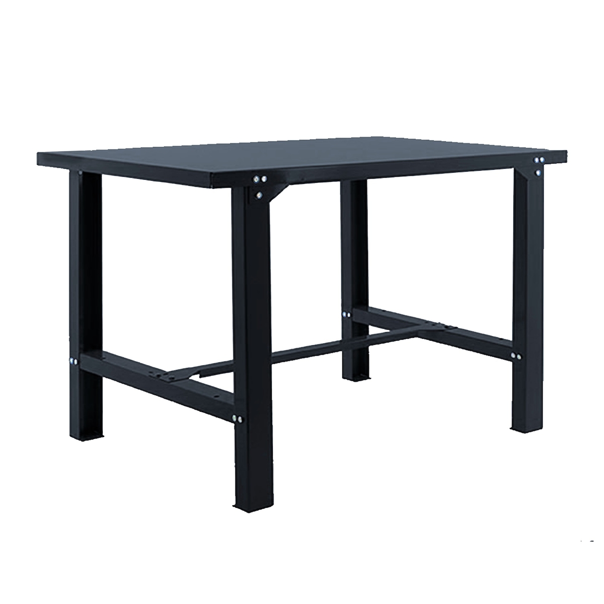 SimonRack Arbeitstisch für Werkstatt, 1500x730 mm, Metall-Arbeitsplatte, Tragfähigkeit 600 kg, Schwarz - BT-6