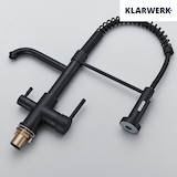 thumbnail of Bernd | Torneira de filtro de 3 vias para gastronomia preto mate | de osmose em aço inoxidável para cozinha misturadora de restaurante 360° 2 ligações