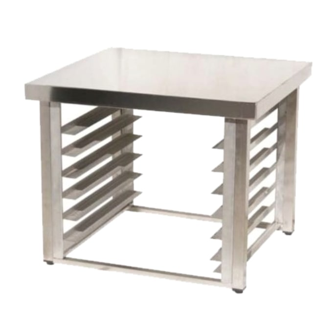 Mesa Industrial Para Horno De Acero Inoxidable Aisi 304 Con Guias Para Almacenamiento 1250X750X700Mm