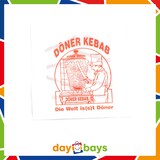 thumbnail of DayBays 60 Kg Döner-Tüten 16x16 cm weiss mit rotem Druck "DÖNER KEBAB" und Spenderbox