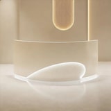 thumbnail of Empfangstheke Geschwungen, Moderne Empfangstresen, Kasse Theke, für Schönheitssalon, Geschäft und Praxis Beige 120×60×100cm【M Duihao 120】