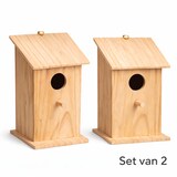 thumbnail of Set van 2 Vogelhuisjes Hout – Nestkast voor Mezen – Met Ophangsysteem – 12 x 12,5 x 22,5 cm