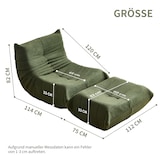 thumbnail of Chaise Lounge Sofa Teddyfleece Grün 189x112x82 cm ergonomisches Design