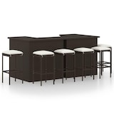 thumbnail of 8-tlg. Gartenbar-Set mit Kissen Poly Rattan Braun