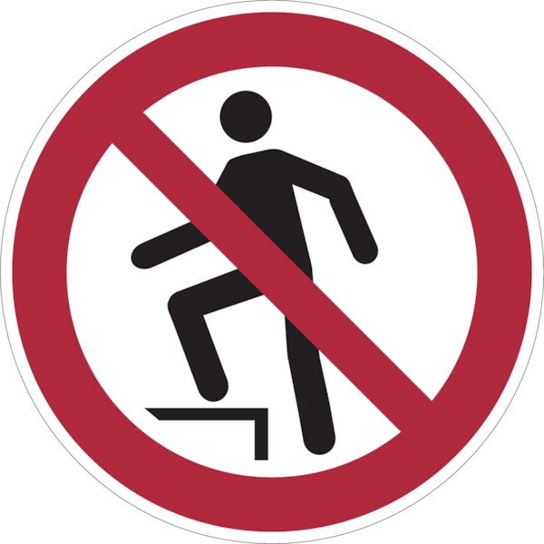 Verbotsschild, Aufsteigen verboten P019 - ASR A1.3 (DIN EN ISO 7010) - 200 mm Folie selbstklebend