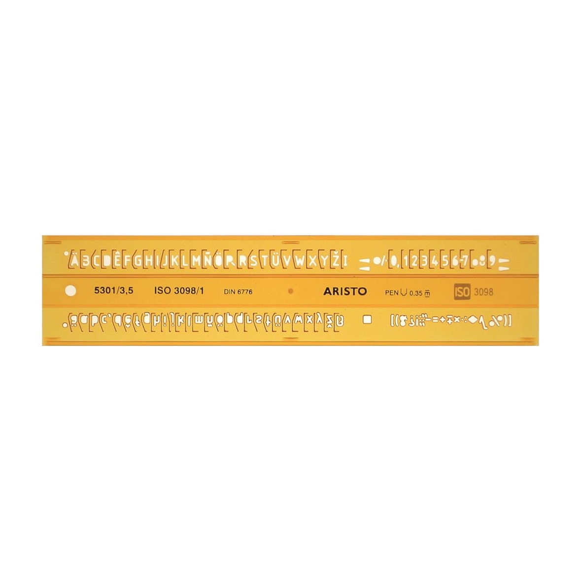 Aristo Schriftschablone gerade 3.5 mm ISO 3098-1/DIN 6776 H-Profil, Typ B