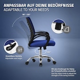 thumbnail of Ergonomischer Bürostuhl mit Armlehnen Netzgewebe Blau mit Rollen