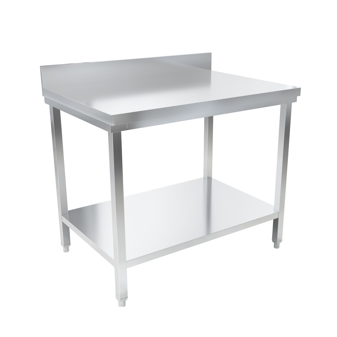 METRO Professional Werktafel GWTS4107B, roestvrij staal, 100 x 70 x 85 cm, met achterwand