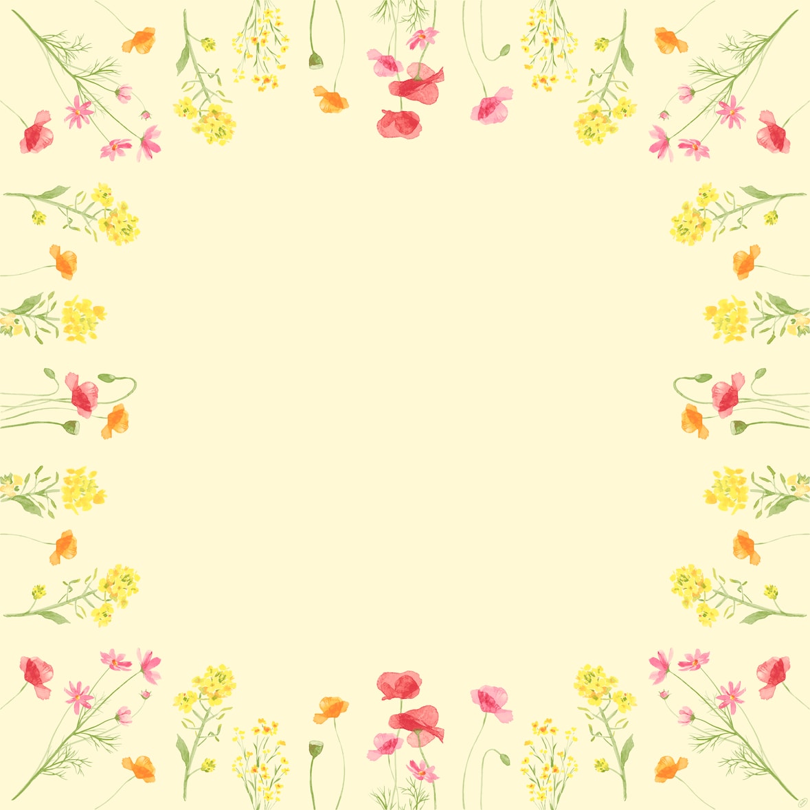 Duni Dunisilk®-Mitteldecke 84 x 84 cm Poppy Field, 100 Stk/Krt (5 x 20 Stk)