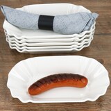 thumbnail of 2x Frietjes XL Pommesschale oval weiß Currywurst-Schale Servier-Teller Porzellan