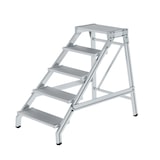 thumbnail of PROREGAL Montagetritt | 5 Stufen | Aluminium geriffelt | Rutschfeste Kunststoffschuhe