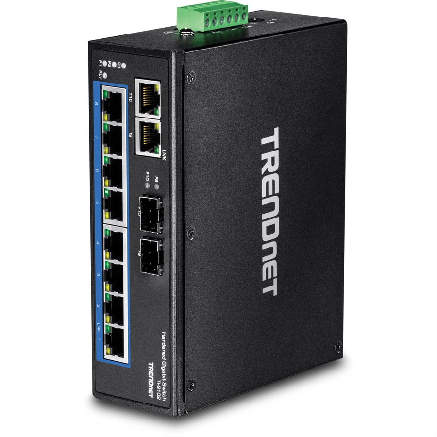 TRENDnet TI-G102 Switch a 10 porte con guida DIN Gigabit industriale