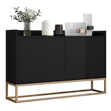 thumbnail of Merax Modernes Sideboard im minimalistischen Stil 4-türiger griffloser Buffetschrank für Esszimmer, Wohnzimmer, Küche Schwarz