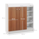 thumbnail of Mueble zapatero de recibidor armario zapatero moderno con 2 puertas estantes ajustables para 12 pares de zapatos 83x30x90 cm natural