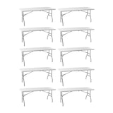 thumbnail of Pack 10 Mesas Plegables 180cm Blancas. Lote Profesional Mesa Maleta Rectangular. Acero y HDPE Alta Resistencia