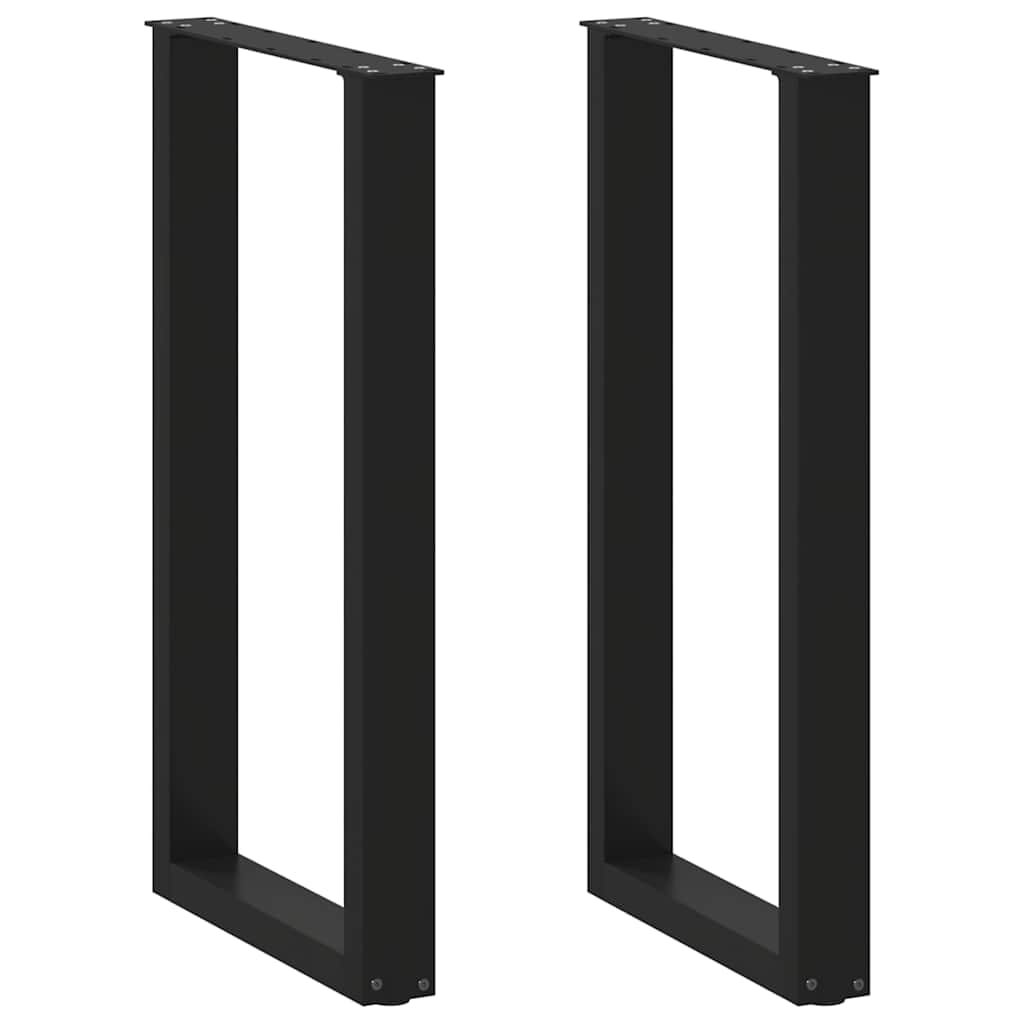 Helloshop26 - Juego de 2 patas ajustables para mesa de bar en forma de U 40 x 90-91 cm diseño moderno acero negro 02_0057456