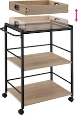 thumbnail of tectake Servierwagen Worcester 65x41,5x87cm  Industrial Holz Hell, Eiche Sonoma