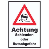 thumbnail of Schild Achtung Schleuder- oder Rutschgefahr A4 (210x297mm)