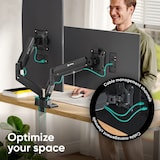 thumbnail of ONKRON Monitor Halterung 2 Monitore für 13 - 32 Zoll Bildschirme bis 10 kg pro Arm, Gasdruckfeder Monitorhalterung,VESA 75x75 - 100x100,Schwarz G160-B