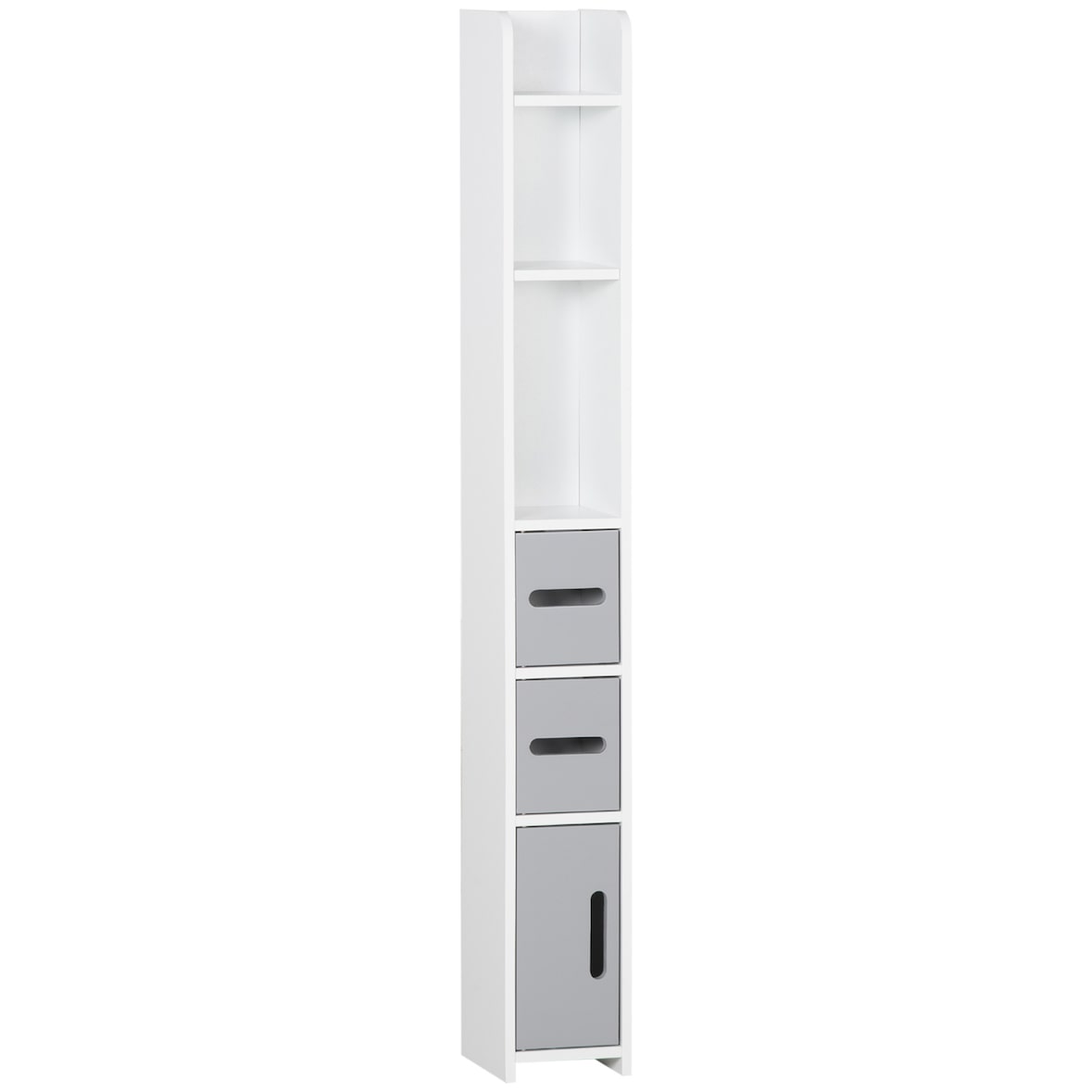 kleankin armario alto de baño con 3 puertas y 3 estantes abiertos columna auxiliar de baño para salón aseo dormitorio estilo moderno 15x17x120 cm