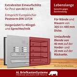 thumbnail of AL Briefkastensysteme 1 Fach Premium Edelstahl Durchwurf Briefkasten Anlage mit Klingeln, A4, modern, robust, wetterfest, Artikelnummer 132V1DV1KS