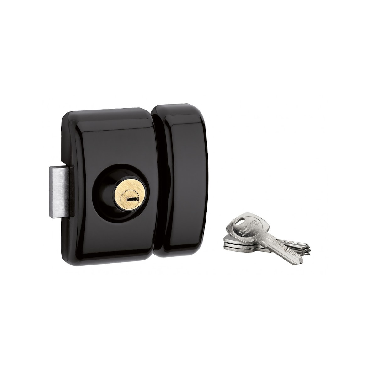 Verrou pour porte d'entrée vitrée Universel 6 goup. 45 mm noir