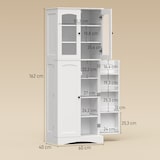 thumbnail of HOMCOM armario despensa cocina, con puertas acrílicas de cierre suave, 10 estantes, 8 compartimentos, 4 estantes ajustables, 60x40x162 cm, blanco