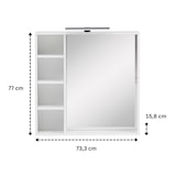 thumbnail of W.Schildmeyer Badmöbel Spiegelschrank LED-Beleuchtung 4 offene Fächer Ablageboden