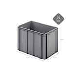 thumbnail of PROREGAL 2x Eurobehälter mit geschlossenem Griff | HxBxT 42x40x60cm | 70 Liter | Grau | Eurobox, Transportbox, Transportbehälter
