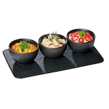 thumbnail of CHEF CUISINE Dipschalen Set mit Tablett schwarz – 4er Set Mini Dipschalen Porzellan seidenmatt