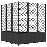 thumbnail of vidaXL Plantenbak met trellis zwart 120x120x136 cm PP