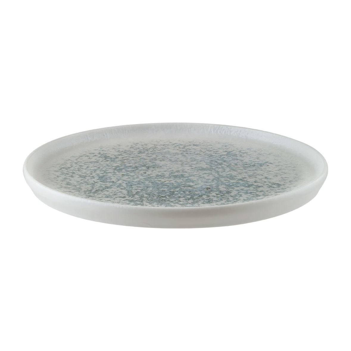 BONNA Assiette plate en porcelaine blanche tachetée de bleu Lunar 28 cm