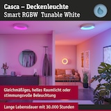 thumbnail of Paulmann Plafonnier LED Smart Home Zigbee 3.0 Casca IP44  RGBW+ 1750lm 230V 20W gradable Alu mat 75415