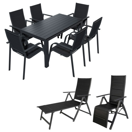 Alu Gartenset Gartensitzgruppe Gartenmöbel Set Sitzgruppe Essgruppe 9 teilig