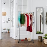 thumbnail of Relaxdays Kleiderständer auf Rollen, Metall, Kleiderstange höhenverstellbar, 94-161x75,5x42,5 cm, Rollständer, schwarz