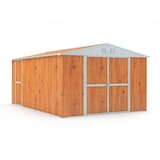 thumbnail of Box deposito attrezzi utensili doppia porta capanno deposito in lamiera zincata 327x459cm x h 215cm - 201 kg - 15,01 mq LEGNO