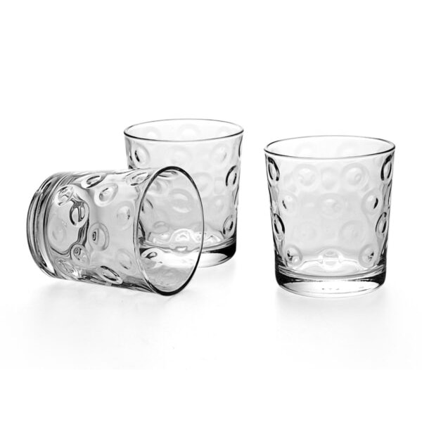 Pasabahce Set 3 Bicchieri Acqua, Vetro, Rings, Trasparente, 25,5cl