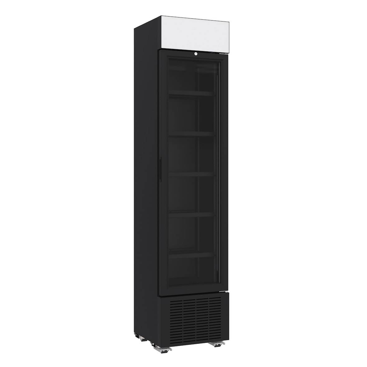 Mobiler Kühlschrank mit 1 Glastür Getränkekühlschrank Gastro 202 L +4/10°C Schwarz