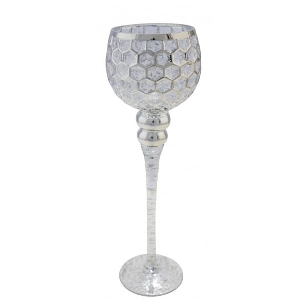 NEU Glaskelch, silber, handgefertigt, mundgeblasen, ∅ 13 cm / Höhe: 40 cm, "Germany", handgefertigt