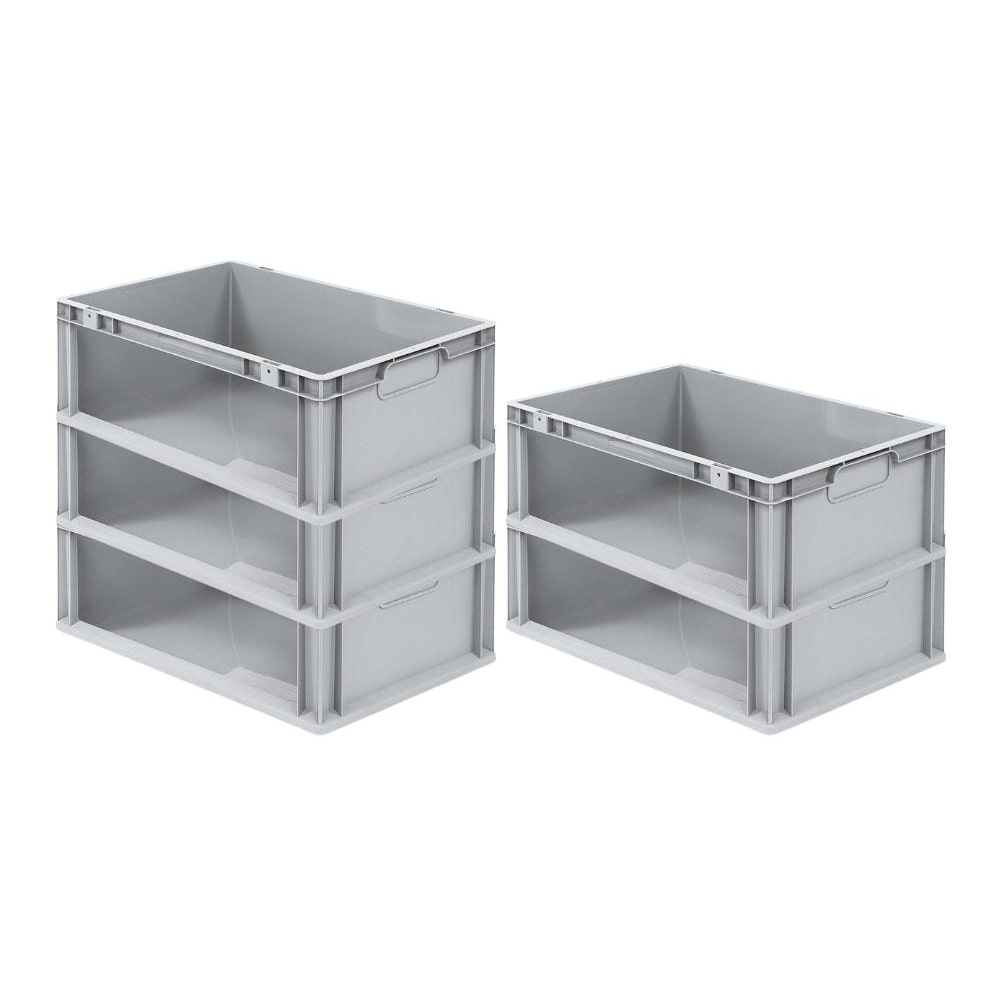PROREGAL 5x Eurobox NextGen Store | HxBxT 22x40x60cm | 44 Liter | Seite offen | Eurobehälter, Transportbox, Transportbehälter