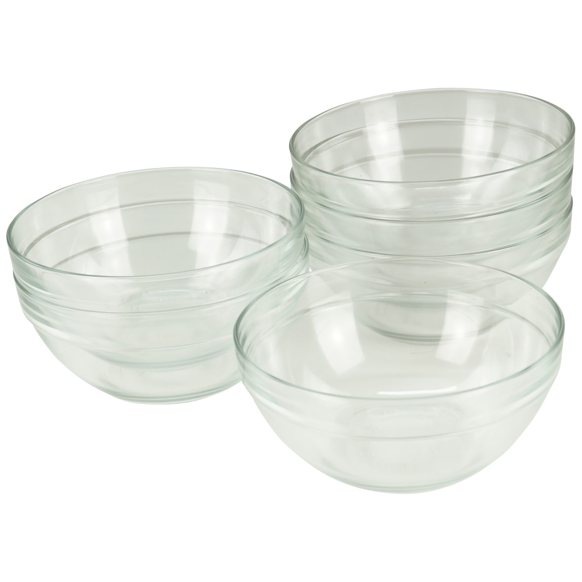 Glasschüssel Ø 17 cm 6 Stück im Set Beilagenschüssel Dessertschale Stapelschale