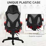 thumbnail of Vinsetto Sedia da Ufficio Ergonomica con Poggiapiedi Nera e Rossa